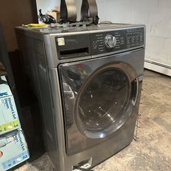 Kenmore Elite Metallic Silver Ventless All In One Washer Dryer Combo Steam Cycle