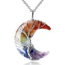 Seven Chakra Moon Necklace