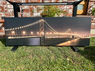 Large (53”x18”) Canvas Portrait - Bay Bridge at Night