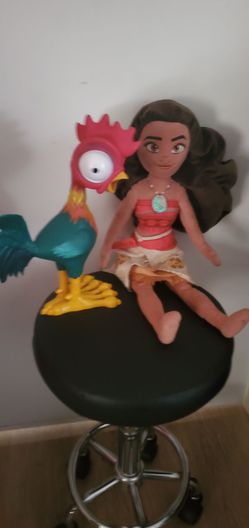 Disney Moana Plush Doll & Squeeze-and-Scream Hei Hei Rooster Toy Set