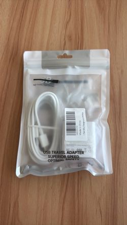 USB Travel Adapter with Charging Cable