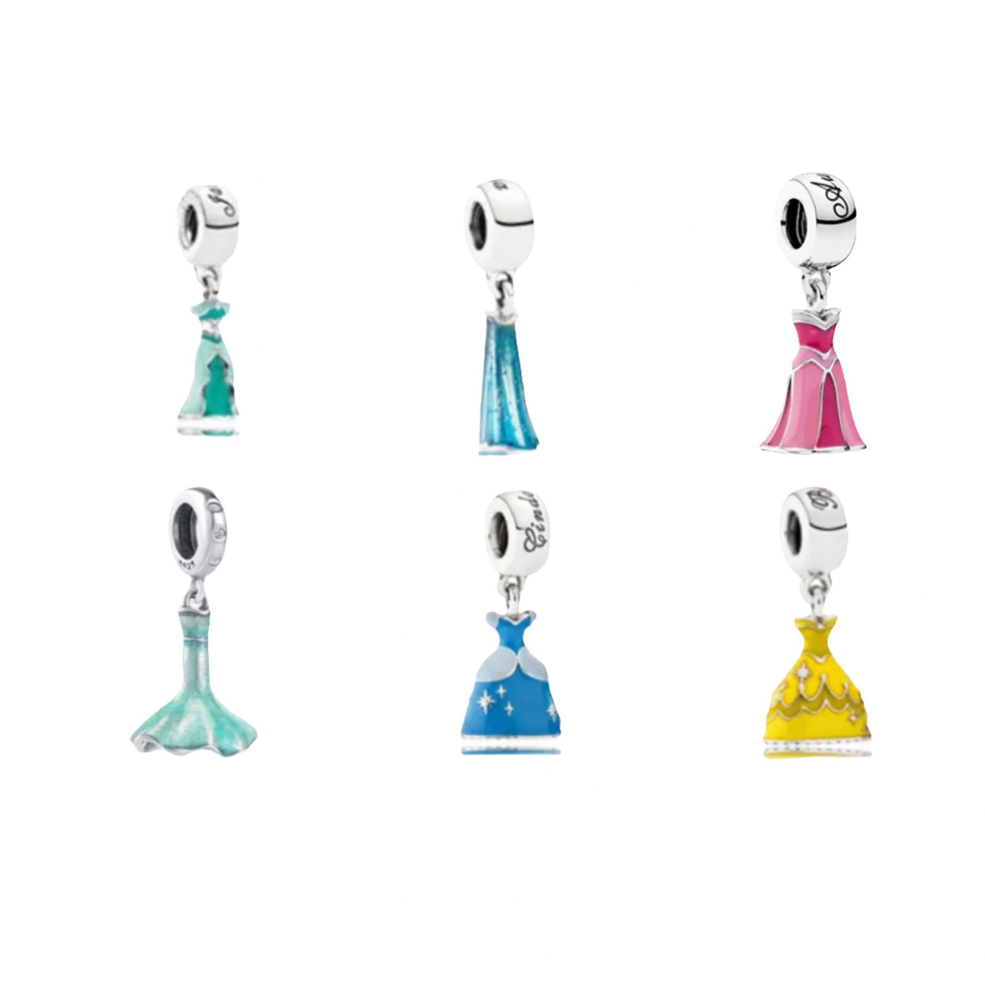 6 S925 Sterling Silver Disney’s Princesses Charms 