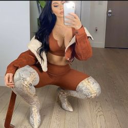 Thigh High Snake Skin Boots FashionNova