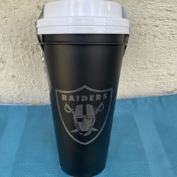 NFL Black Raiders 2 Pack Reusable Coffee Cups With Lids..