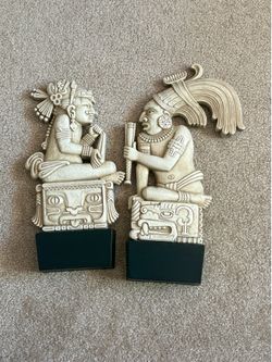 Vintage Syroco Aztec/Mayan Bookends Set – 1970