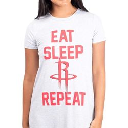 Ultra Game NBA Houston Rockets Womens Super Soft Sleepwear Pajama Loungewear Tee