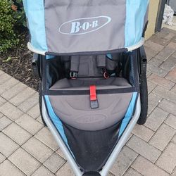 Bob Running Stroller Blue With Infant Seat Adapter And Snack Tray