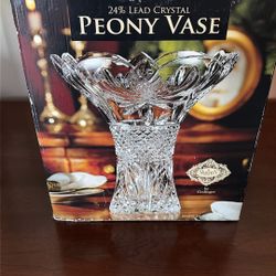 Peony Vase 24% Lead Crystal Vase Shannon Crystal By Goldinger