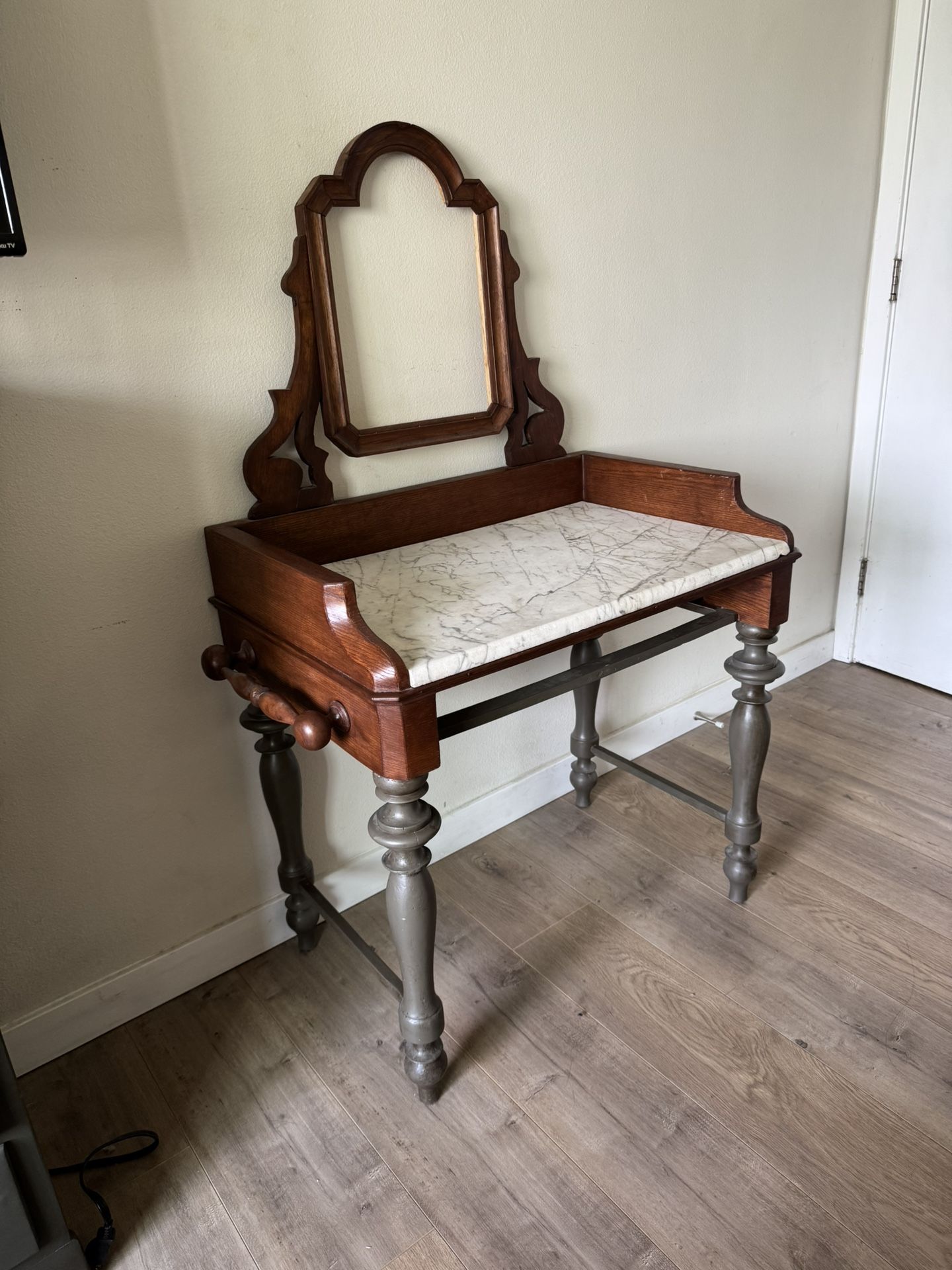 Antique Marble Top Vanity Desk