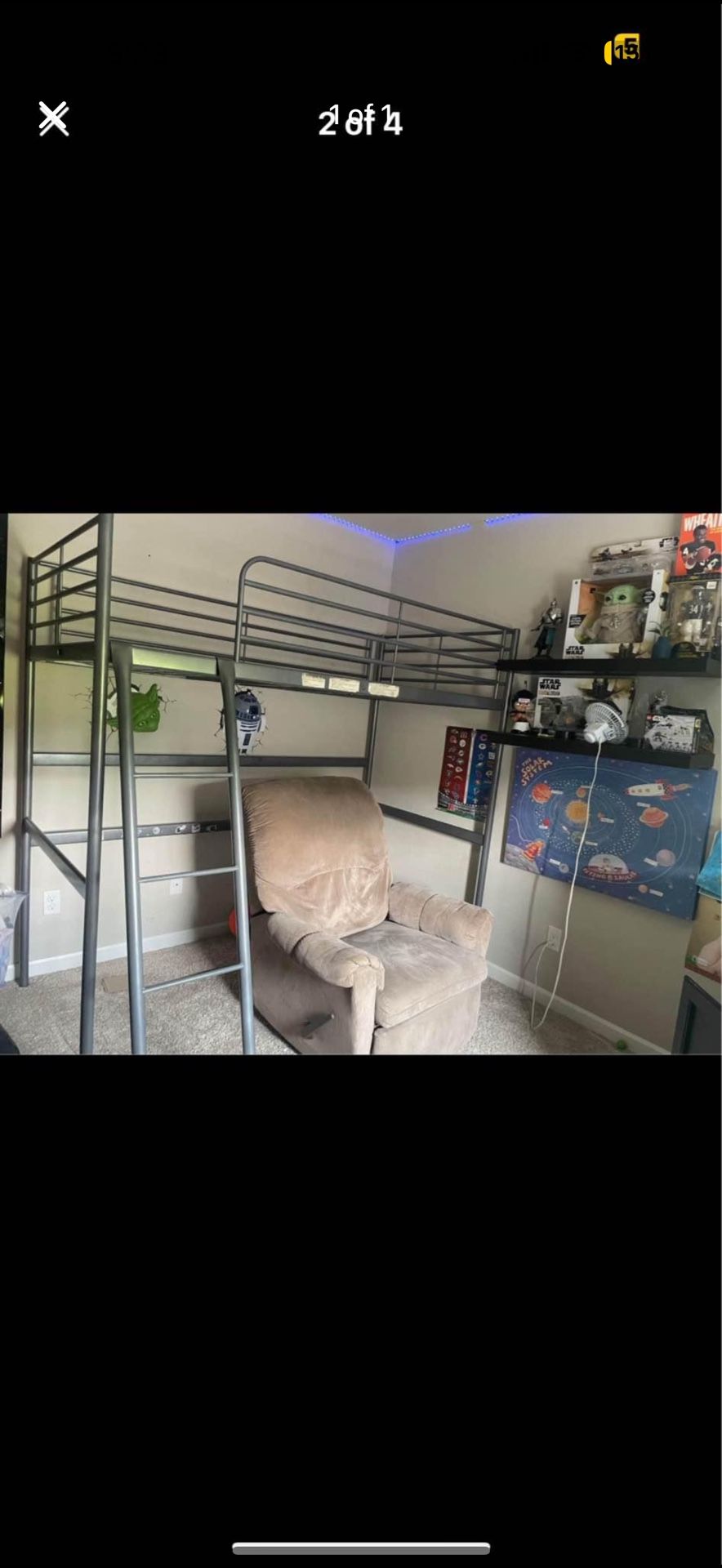 IKEA Loft Bed/foam Twin Mattress