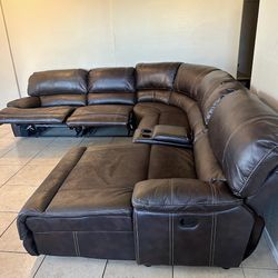 Reclining Dark Brown Modular Sectional-Good Condition-FREE DELIVERY 