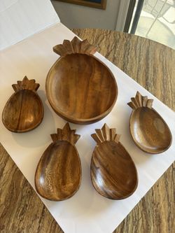 Vintage Monkey Pod Serving Bowls