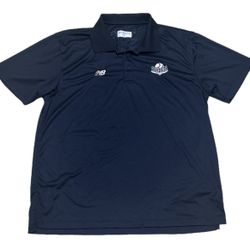 New Balance Polo Shirt Men’s XL Navy Blue GrandKids Logo Golf Preppy Activewear