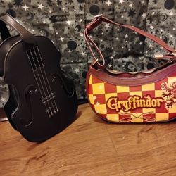 (2) Wednesday Cello Crossbody Bag& Gryffindor Checkerboard Purse