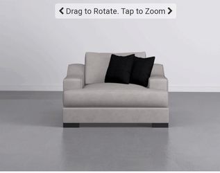 Grey 58" Velvet Oversized Chair