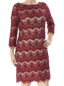 Womens New 1094 Burgundy Lace 3/4