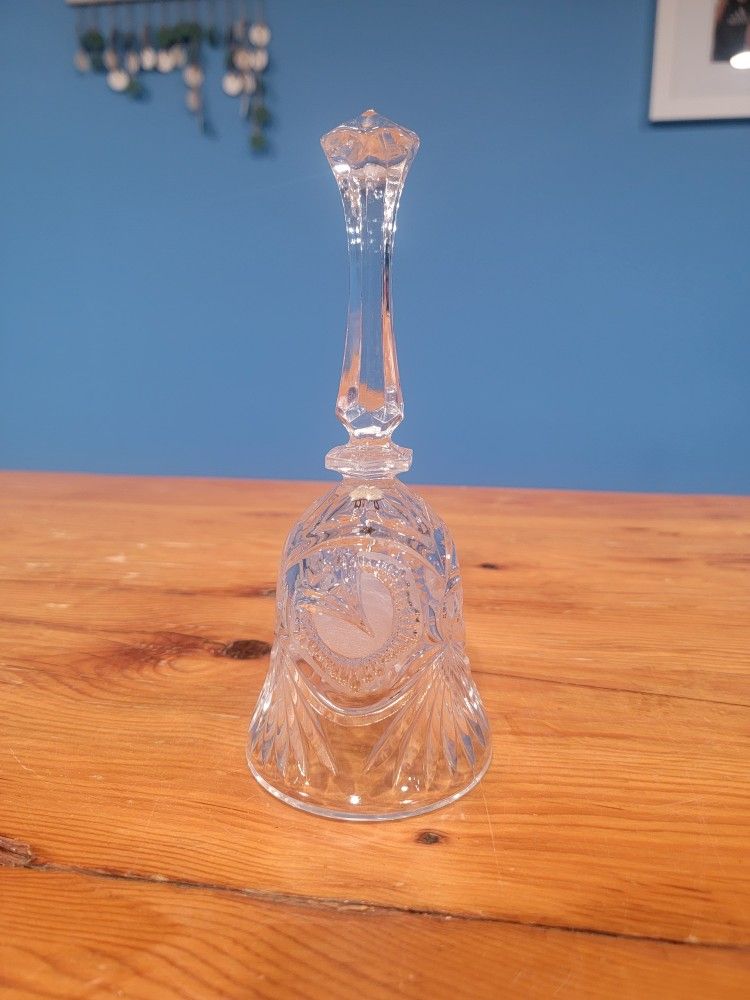 Vintage BLEIKRISTALL BELL, West Germany Frosted Tulip 7.5" 24% Lead Crystal