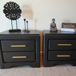 Set Of Nightstands Solid Wood.  MCM Style
