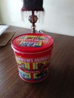 Barnum & Bailey vintage animal cracker tin. $9