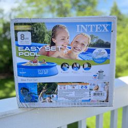 NEW Intex 8ft x 24in Easy Set Inflatable Above Ground Swimming Pool With Filter Pump