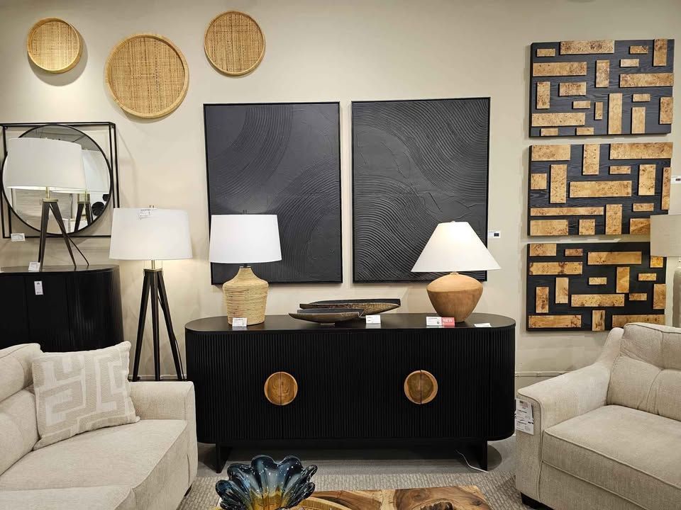 Elegant Four-Door Sideboard in Black Finish...