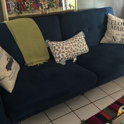 Blue Velvet Couch 