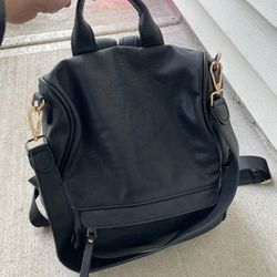 Madison West Backpack Black Leather Bag