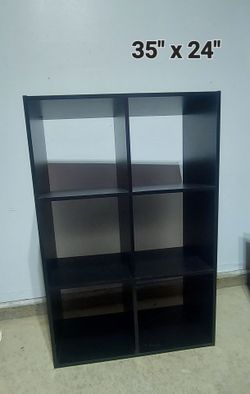 Black 6-Cube Storage Shelf 35" x 24"
