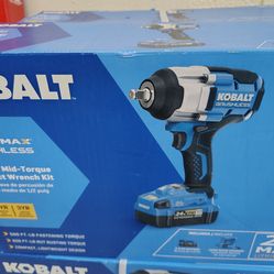 Cobalt impact wrench kit with battery and charger 650 lbs