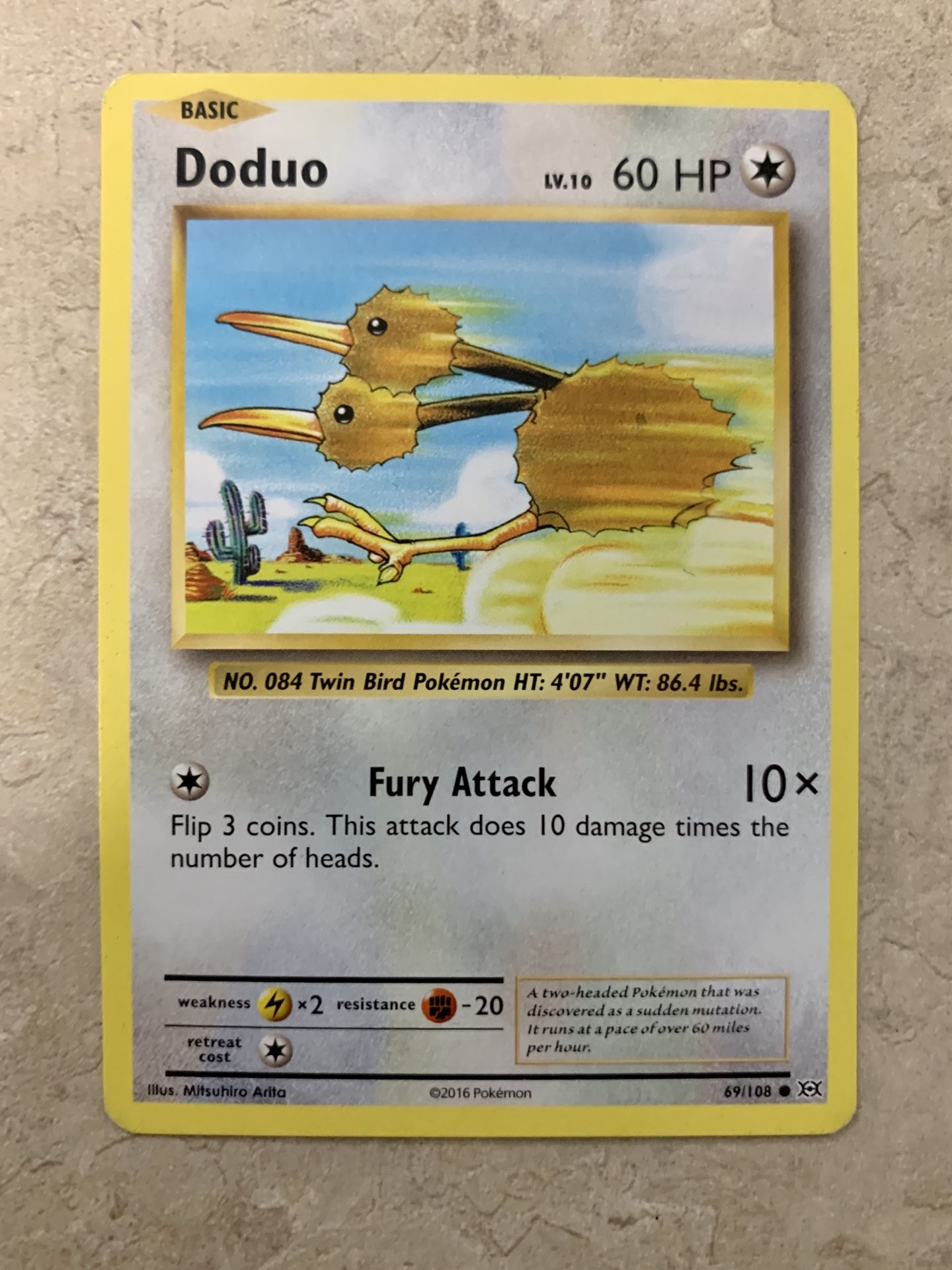 Pokemone XY Evolutions Card Doduo 69/108 Gift Gaming Collectable Gift