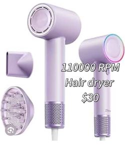 😀 110000 RPM High-Speed Professional Blow Dryer for Fast Drying, 200M Negative Ions Anti-Frizz, Smart Thermo-Control, 0.83 lb Lightweight Quiet Compa