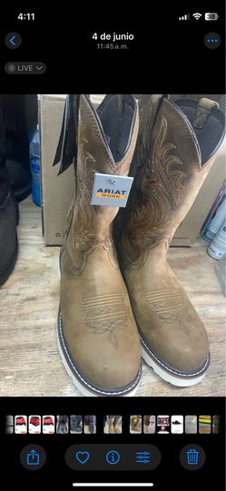 Botas Ariat Sz 10.5 EE No steel toe