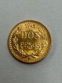 1945 Dos Pesos Gold coin Mexico