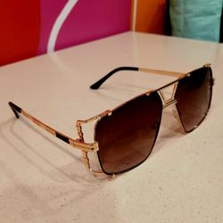 Sunglasses Cazal 9093 003 62 15 130 Gold  Black Trim Gradient Lens 100%