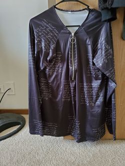 Print Black Silk Shirt