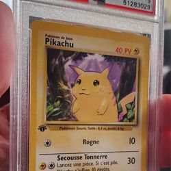 FS/NFT - PSA 9 - 1999 POKEMON PIKACHU FIRST EDITION BASE SET FRENCH #58