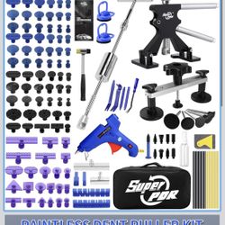 Super PDR Car Dent Repair Kit – Paintless Dent Puller Tool Set with 2 in 1 Slide Hammer, Glue Gun & New GlueTabs – No Paint Damage DIY Dent Remover fo