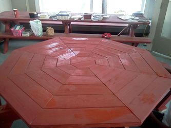 Walk in octagonal picnic table