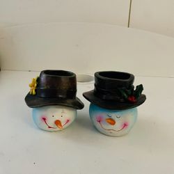 Christmas Snowmen Candle Holder