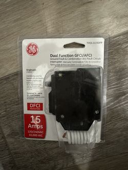 GE Q-Line 15 Amp Single-Pole Dual Function Arc Fault/GFCI Breaker THQL1115DFP