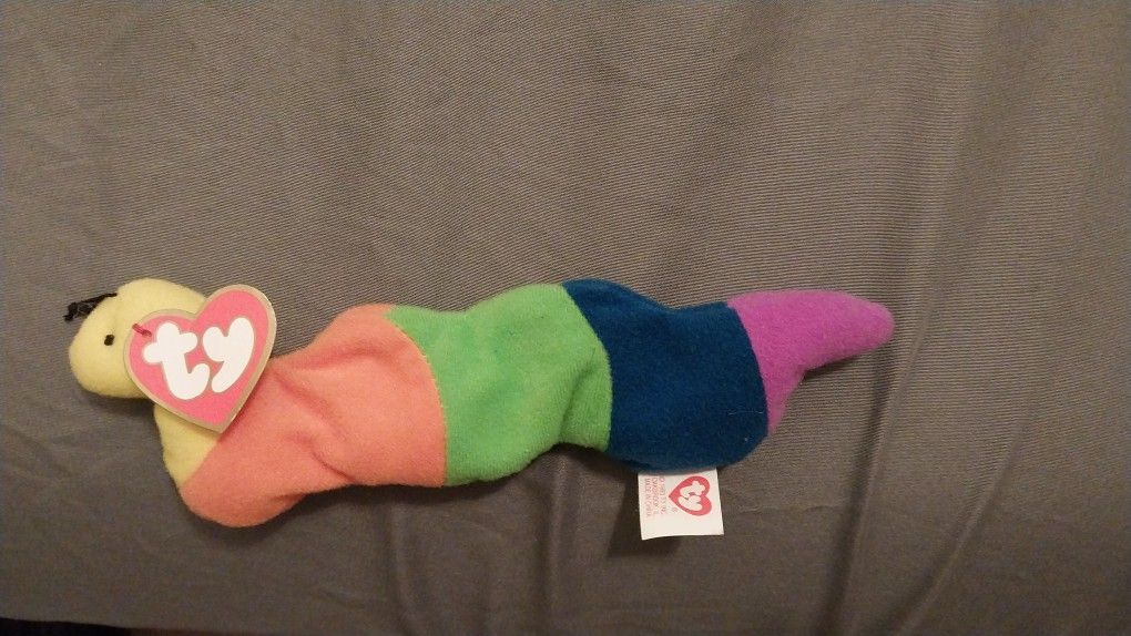 Teenie Beanie Baby Inch The Worm With Tag Errors