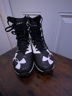 Under Armour Spotlight Hammer RM Football Cleats – Black/White, Used