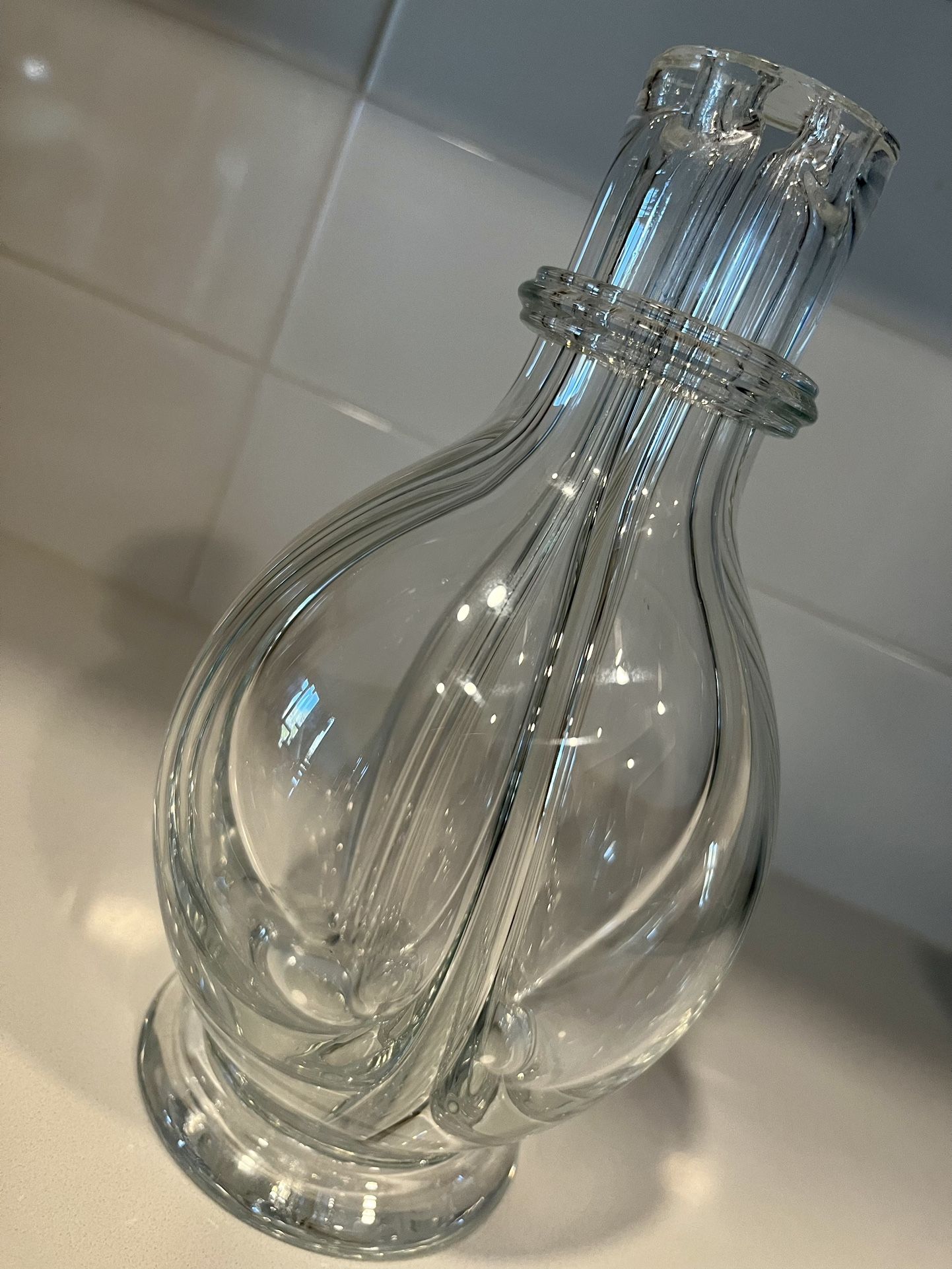 Crystal Glass Decanter Bottle 4 Compartment Czechoslovakia