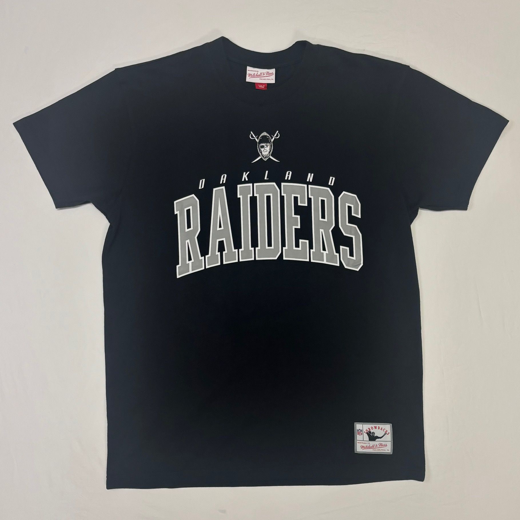 Mitchell & Ness Oakland Raiders Arch Logo Tee Shirt Black Medium