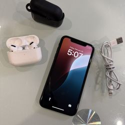 iPhone XR With AirPods And Charger 