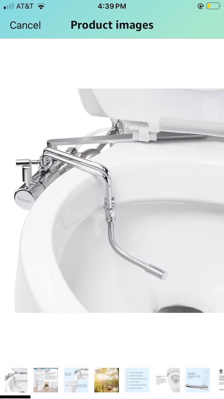 Brondell SMB-25 Side Mounted Manual Bidet Attachment for Toilet Seats