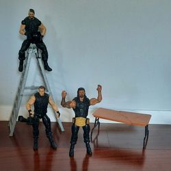 WWE LIMITED EDITION THREE ACTION FIGURES WITH ACCESSORIES