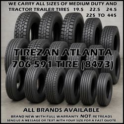 TRACTOR TRAILER SEMI BIG RIG TIRES ALL SIZES AS LOW AS $199 BRAND NEW NOT RETREADS 225 245 255 265 275 285 295 315 385 445 70 75 80 19.5 11R 22.5 24.5