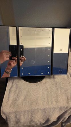 Trifold LED Vanity Mirror with Magnification