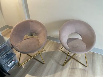 Blush Pink Velvet Cut Out Accent Chairs